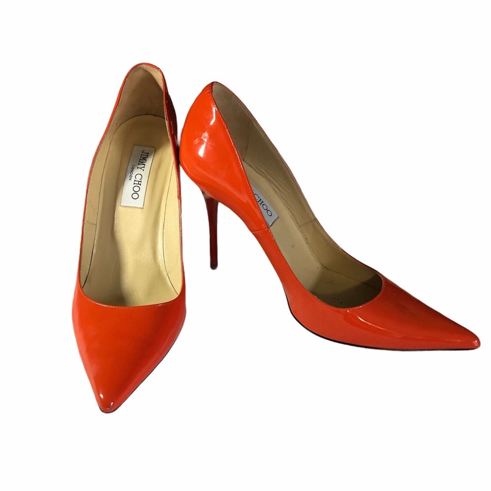 - - Jimmy Choo , Orange Pump 39.5 , Authentic.